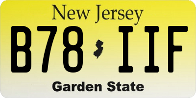 NJ license plate B78IIF