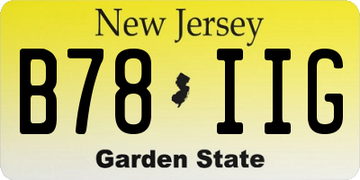 NJ license plate B78IIG