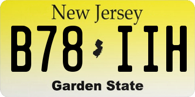 NJ license plate B78IIH