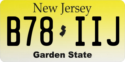 NJ license plate B78IIJ