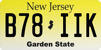 NJ license plate B78IIK