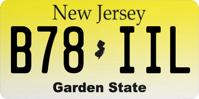 NJ license plate B78IIL