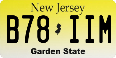 NJ license plate B78IIM