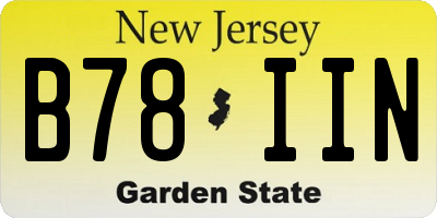 NJ license plate B78IIN