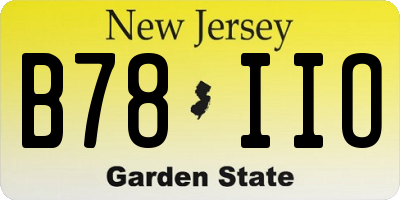 NJ license plate B78IIO