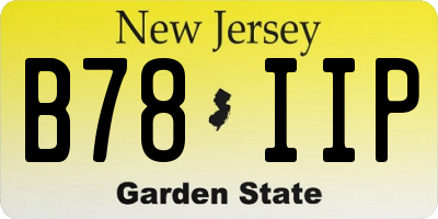 NJ license plate B78IIP