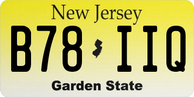 NJ license plate B78IIQ