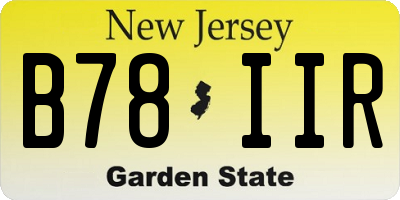 NJ license plate B78IIR