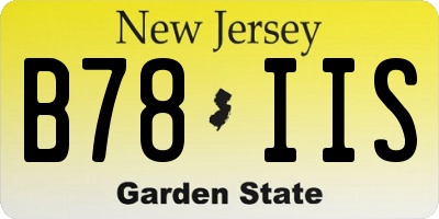 NJ license plate B78IIS