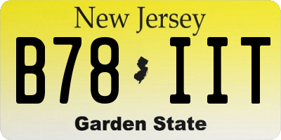 NJ license plate B78IIT
