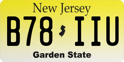 NJ license plate B78IIU