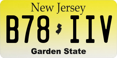 NJ license plate B78IIV