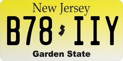 NJ license plate B78IIY