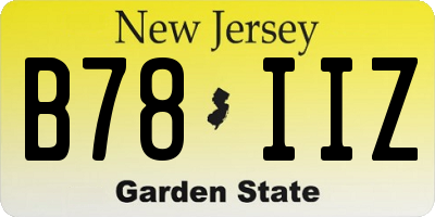 NJ license plate B78IIZ