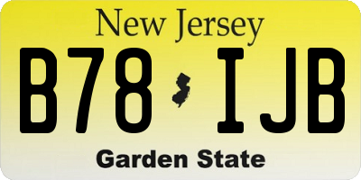 NJ license plate B78IJB