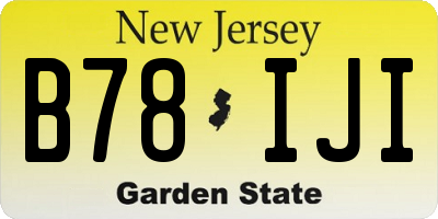 NJ license plate B78IJI