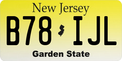 NJ license plate B78IJL