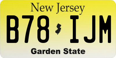 NJ license plate B78IJM