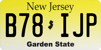 NJ license plate B78IJP