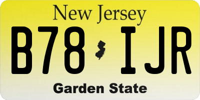 NJ license plate B78IJR