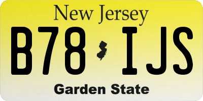 NJ license plate B78IJS