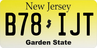 NJ license plate B78IJT