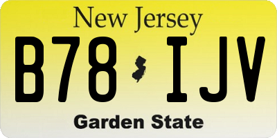 NJ license plate B78IJV