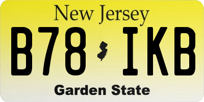 NJ license plate B78IKB