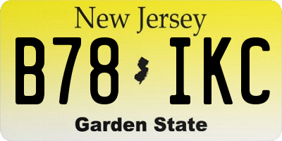 NJ license plate B78IKC