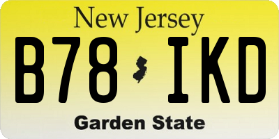 NJ license plate B78IKD