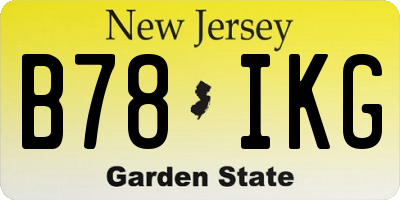 NJ license plate B78IKG