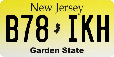 NJ license plate B78IKH