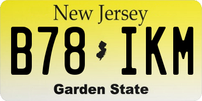 NJ license plate B78IKM