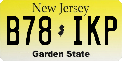 NJ license plate B78IKP