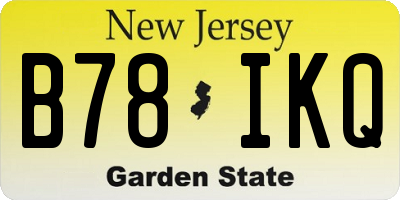 NJ license plate B78IKQ