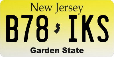 NJ license plate B78IKS
