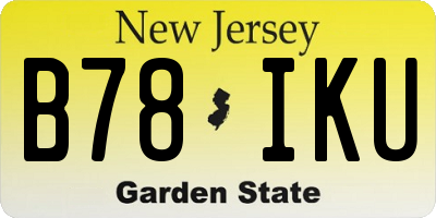 NJ license plate B78IKU