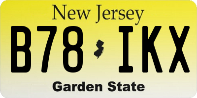 NJ license plate B78IKX