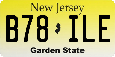 NJ license plate B78ILE