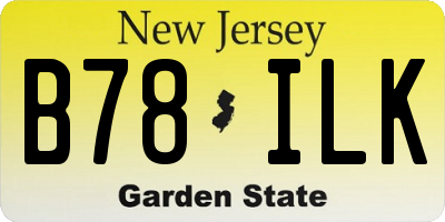 NJ license plate B78ILK
