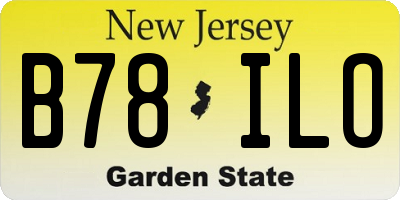 NJ license plate B78ILO