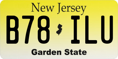 NJ license plate B78ILU