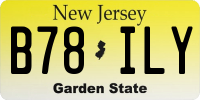 NJ license plate B78ILY
