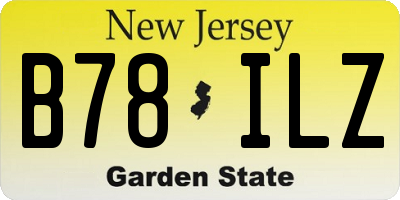 NJ license plate B78ILZ