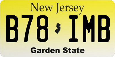 NJ license plate B78IMB