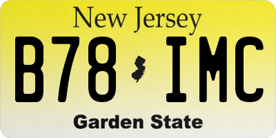 NJ license plate B78IMC