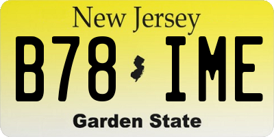NJ license plate B78IME