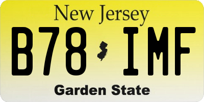 NJ license plate B78IMF