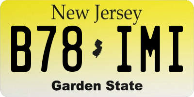 NJ license plate B78IMI