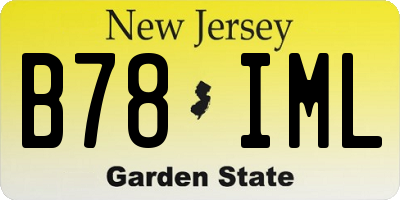 NJ license plate B78IML